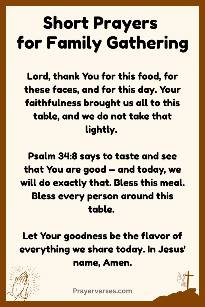Short Prayers for Family Gathering
