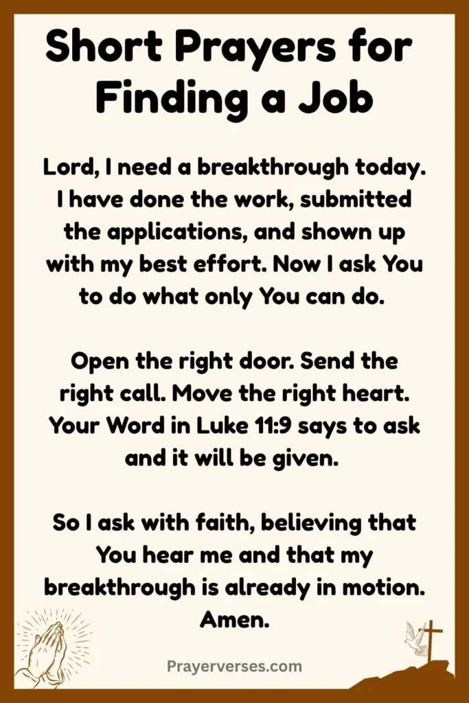 Short Prayers for Finding a Job