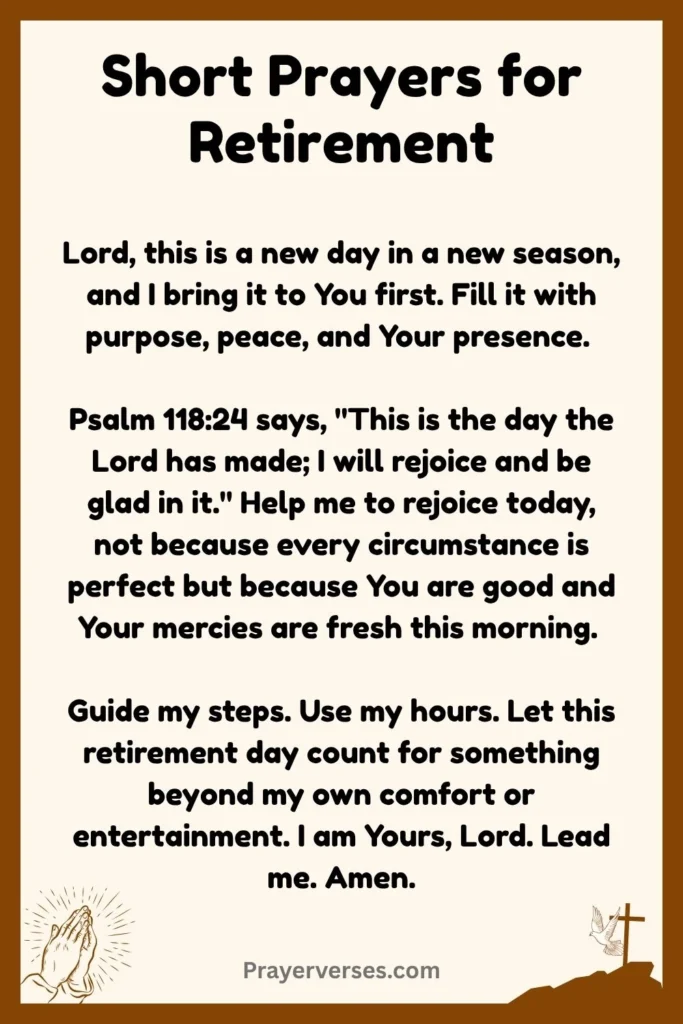 Short Prayers for Retirement