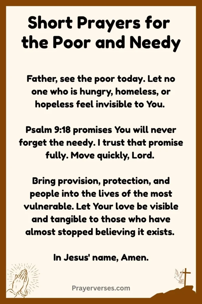 Short Prayers for the Poor and Needy