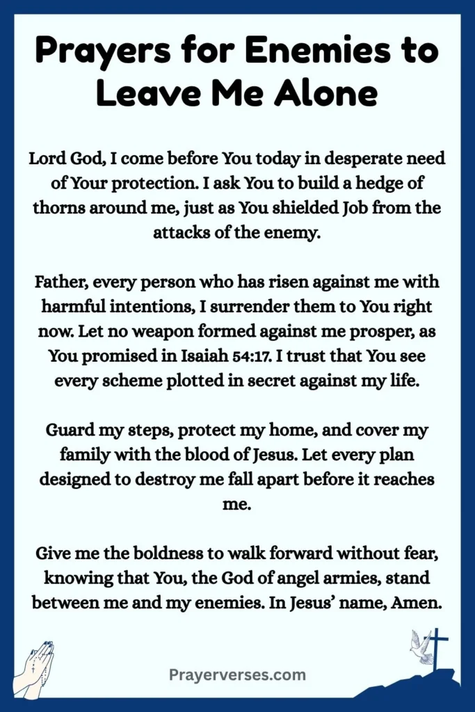 Helpful Prayers for Enemies to Leave Me Alone