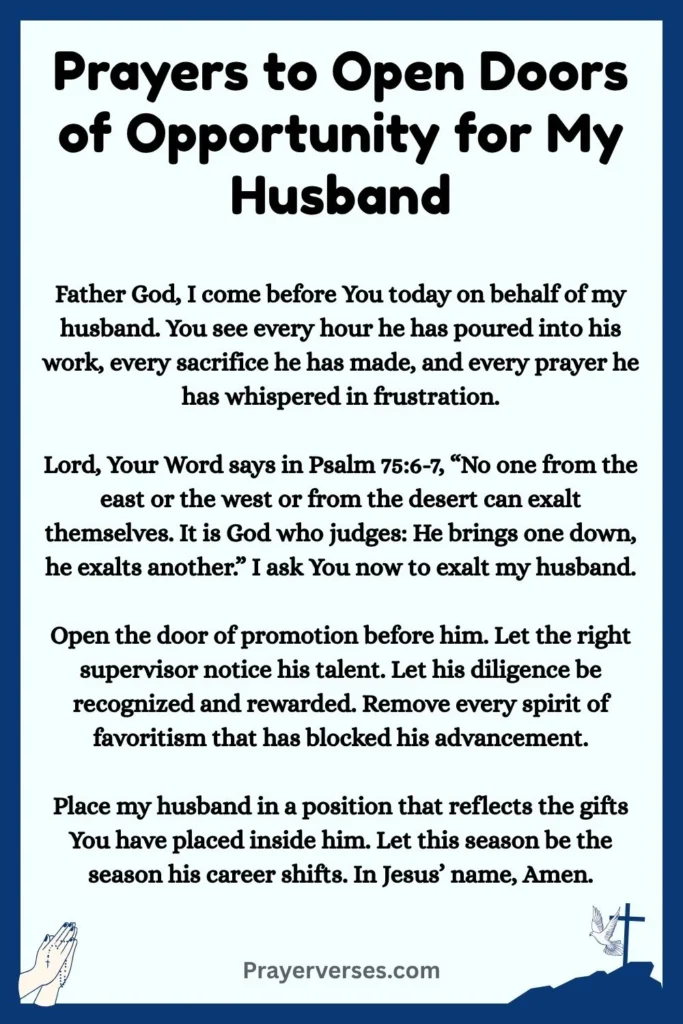Prayers to Open Doors of Opportunity for My Husband