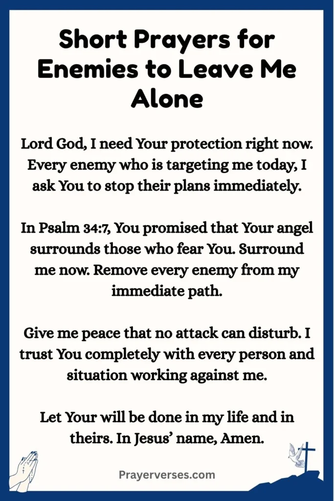 Short Prayers for Enemies to Leave Me Alone