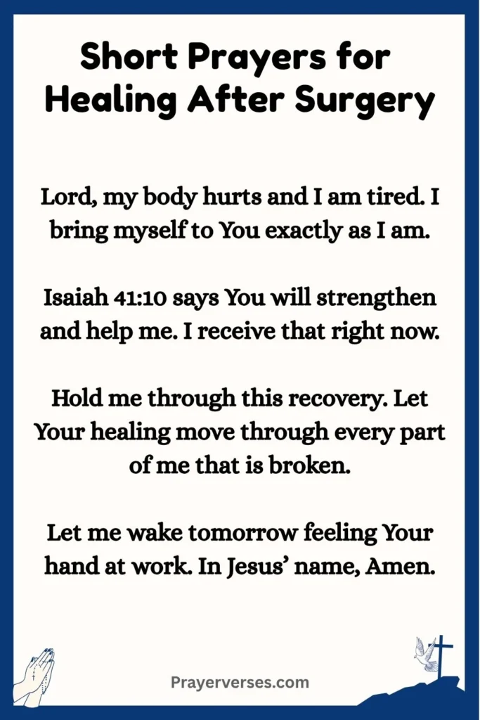 Short Prayers for Healing After Surgery