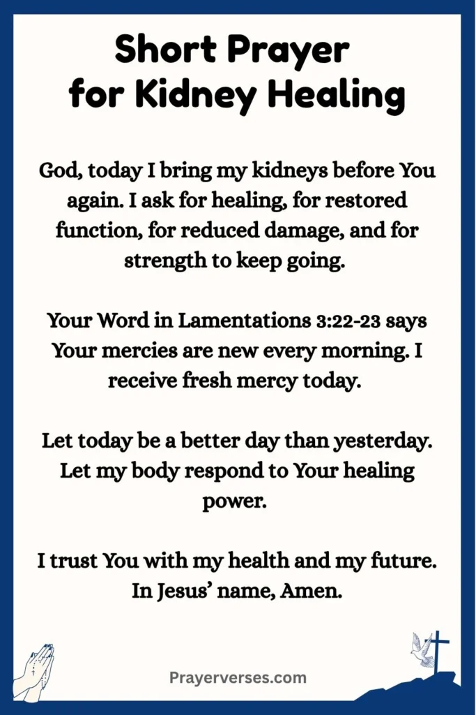 Short Prayers for Kidney Healing and Restoration