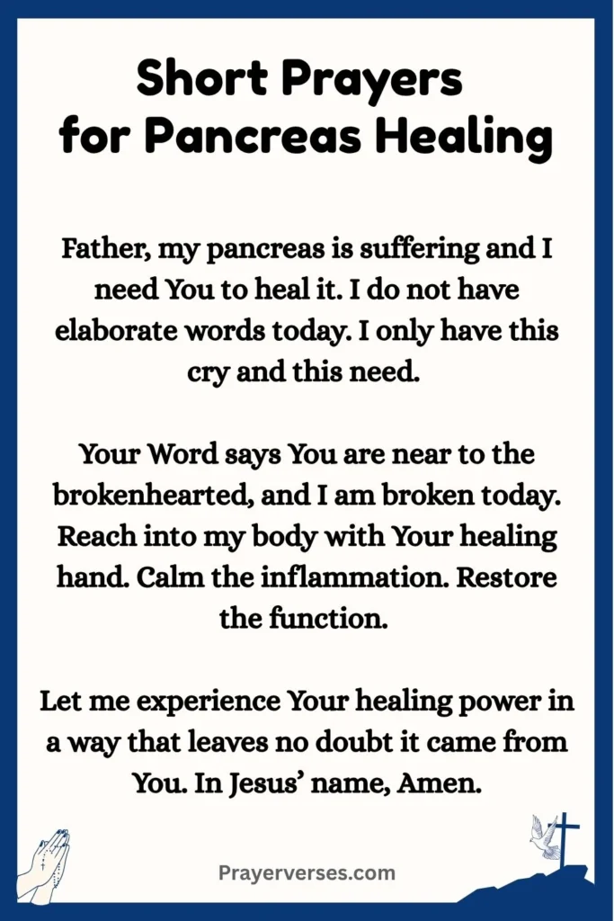 Short Prayers for Pancreas Healing