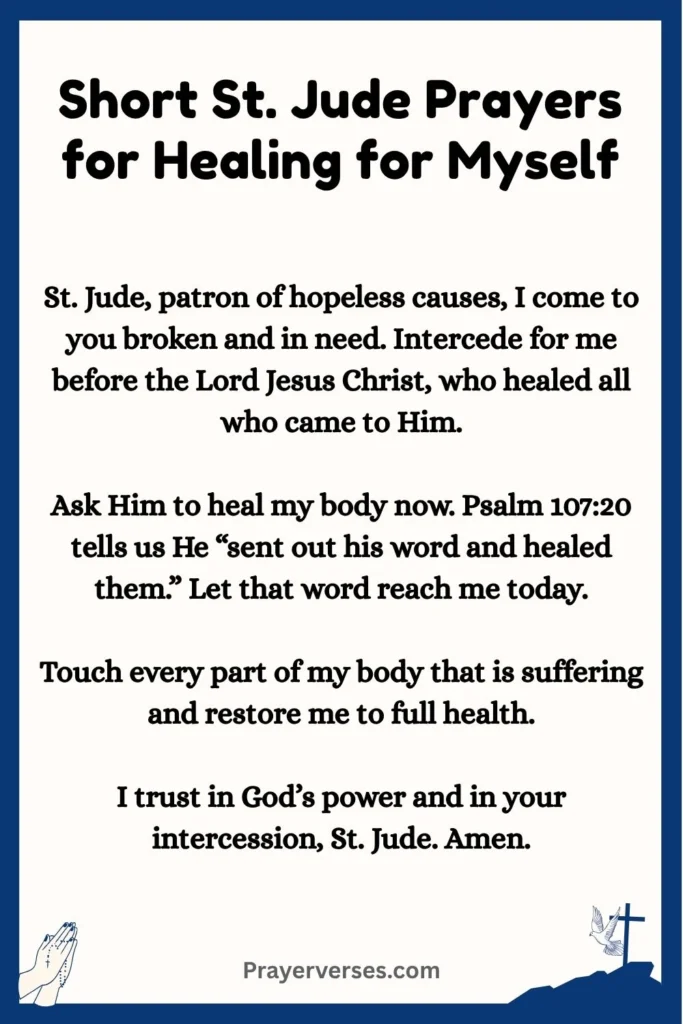 Short St. Jude Prayers for Healing for Myself