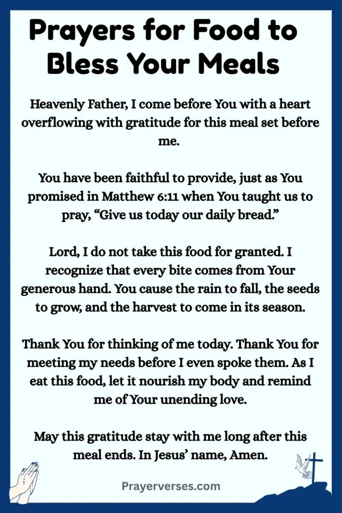 heartfelt prayers for food to bless your meals